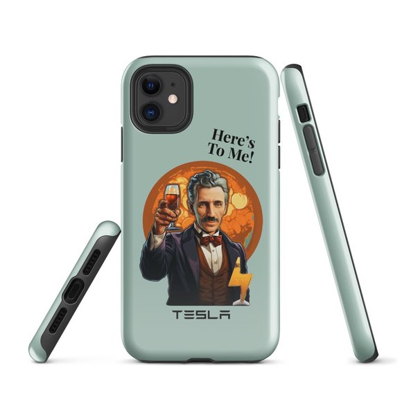 Graphic Nikola Tesla "Here's To Me" iPhone 11 thru iPhone 15 Pro Max -Cover - Picture 9 of 9